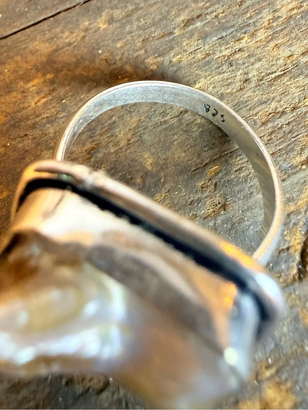 Natural Freeform Baroque Pearl 925 Sterling Silver Ring